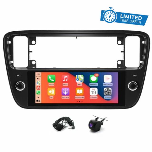 2+64G Android 14 Car Stereo for VW Up 2011-2016 for Skoda Citigo 2011-2018 for Seat Mii 2011-2019 w/Wireless CarPlay Android Auto 6.86 Inch Car Radio with WiFi GPS Bluetooth FM RDS SWC