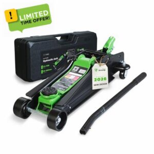 2.5 Ton Low Profile Hydraulic Trolley Jack with Carry Case – 3.3 to 13.8 inches Lift Range – Quick Lift with Rubber Pad – Portable Car Jack for Cars & SUVs – 5500 lbs Capacity
