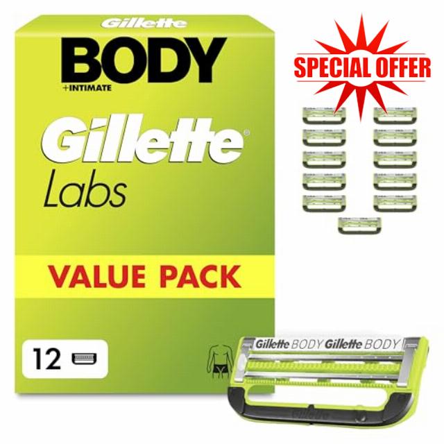 GilletteLabs Body + Intimate Razor Blade Refill Cartridges