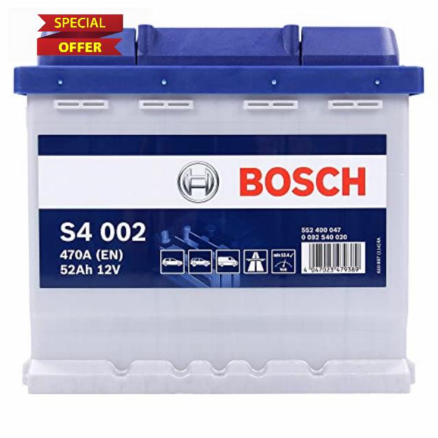 Bosch S4002 - car battery - 52A/h - 470A - lead-acid technology - for vehicles without Start/Stop system