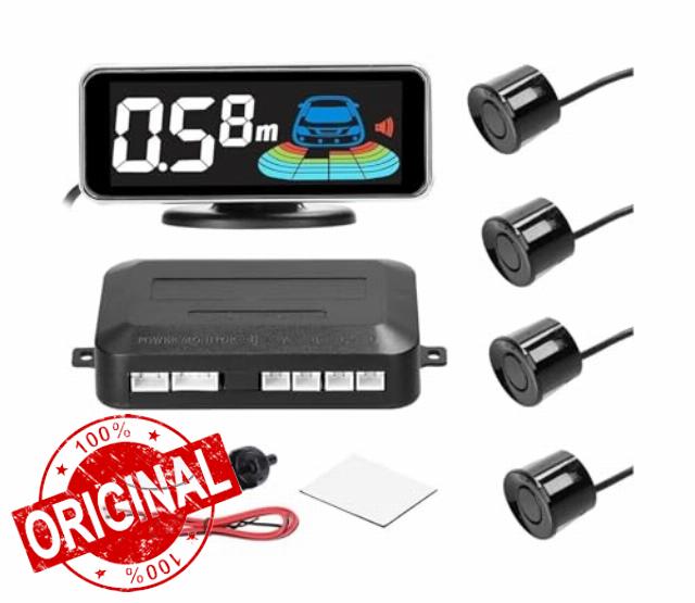 Car Rear Reversing Radar With 8/4 Pcs Parking Sensors LCD Distance Display Sound Warning Buzzer Car Parking Sensor(Black-Rear Pair)
