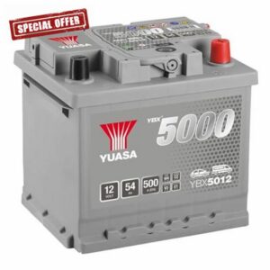 Yuasa YBX5012 12V 54Ah 500CCA Maintenance Free Car Battery | 12V SMF Battery