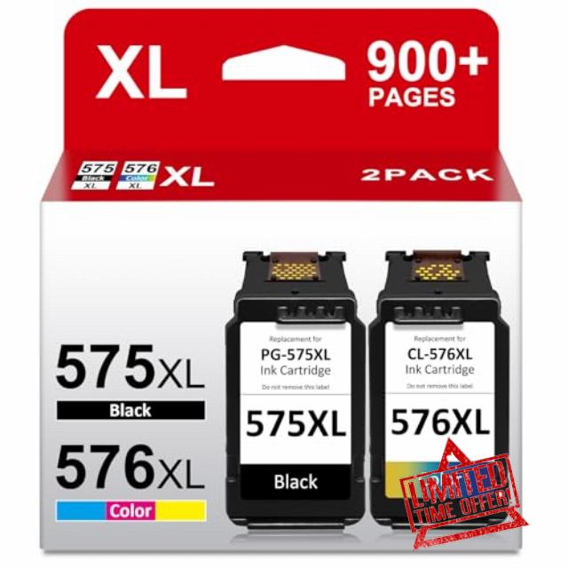 PG-575XL CL-576XL PG575 CL576 Replacement for Canon 575 576 Ink Cartridges for Canon TS3750i Ink Cartridges