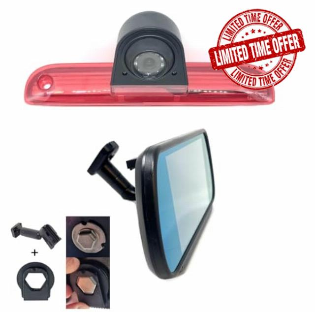Dolphin Automotive Rear Reversing Camera For Fiat Ducato/Peugeot Boxer Van/Citroen Relay 2006 – 2026 (Camera With 7" Stalk Mirror Monitor)