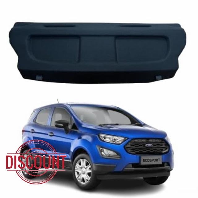 Car Parcel Shelf - Compatible with Ford Ecosport MK2 (2018-2023) | Sturdy Boot Cover with Clips and Cord for Extra Storage | Space Saving Car Accessories | Black