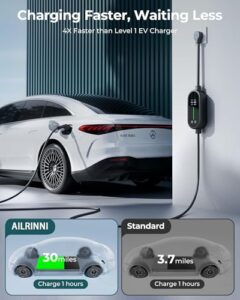 5m/16.4Ft Cable with LCD Display | IP66 Waterproof | AI-Powered Chip Monitoring | All Type 2 Electric Vehicles & PHEVs