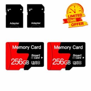 2-Pack 256GB MicroSD Memory Card Micro Memory With Adapter Class 10