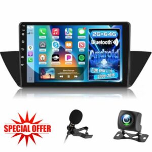 [2+64G] Techschermo Android Car Radio for BMW X1 E84 2009-2015 with Wireless Carplay and Android Auto - 10 Inch Touch Screen Car Stereo - DSP/GPS Navi/WiFi/SWC/Bluetooth + AHD Backup Camera