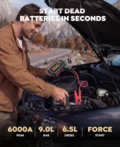 12V Car Battery Booster Jump Starter for up 9L Gas/6.5L Diesel Engine