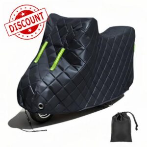 Anti-Hail Motorcycle Cover for Yamaha Tricity 300 Tricity300|2250mm Winter Heavy Duty Large Motorbike Snow Cover Protection Wind UV Hail Rain with Buckles & Lining with Lock Holes and Storage Bag