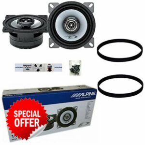 2 ALPINE SXE-1025S SXE 1025S 2 way coaxial speakers 10 cm 100 mm 4" 25 watt rms and 180 watt max for standard car door housings