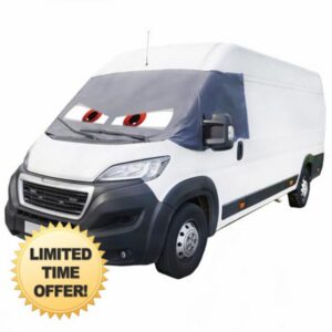 UK Custom Covers Compatible With Fiat Ducato Screen Wrap With Eyes (2006 On) Front Windscreen Cove
