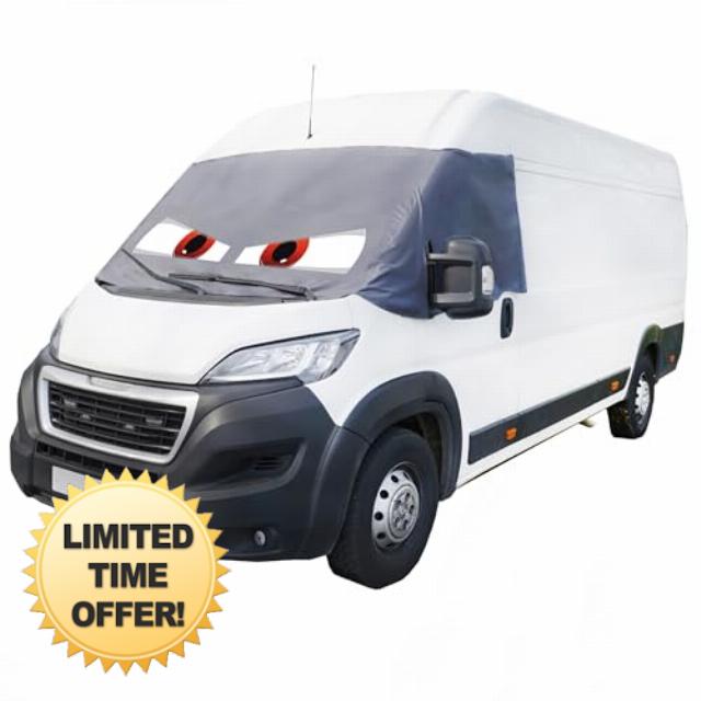 UK Custom Covers Compatible With Fiat Ducato Screen Wrap With Eyes (2006 On) Front Windscreen Cove