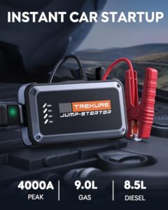 12V Car Battery Booster Jump Starter (up to 9.0L Gas or 8.5L Diesel Engine)