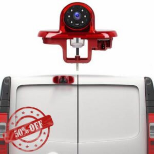Rimoody Third Brake Light Reversing Camera for Vauxhall Vivaro Renault Trafic 2001-2014 Vauxhall Combo 2001-2011 IR Night Vision IP67 Waterproof Adjustable 140° Wide Angle Reverse Camera 10m Cable