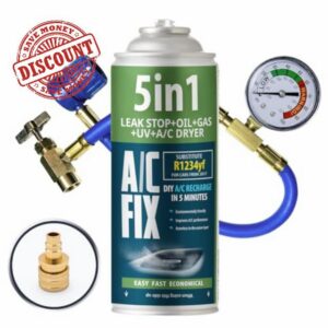 AC FIX 5-in-1 – R1234yf + Hose + Adapter Refrigerant for Car Air Conditioning with Oil