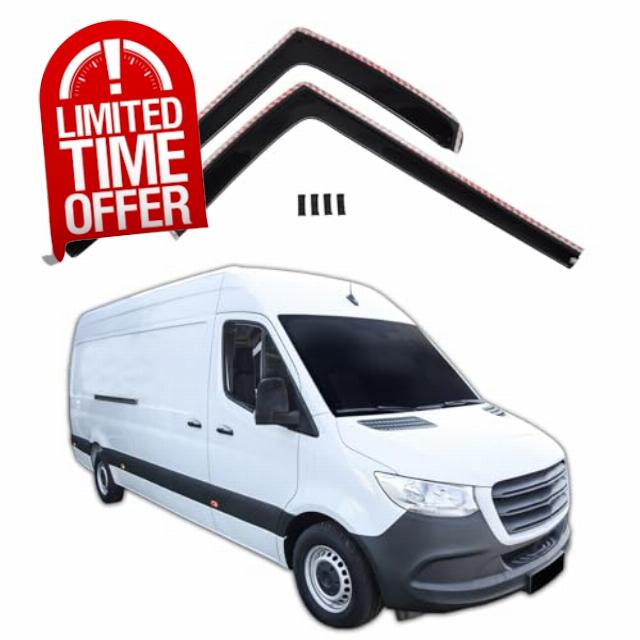 J&J AUTOMOTIVE | Wind Deflectors Compatible with Sprinter W907 2018-Up