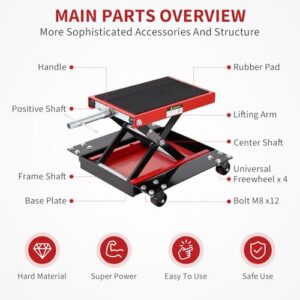 500KG Capacity Motorcycle Lift with Anti Slip Wide Deck