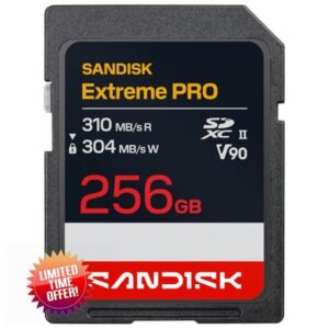 SANDISK Extreme PRO SD UHS-II V90 Card 256GB (read speeds up to 310MB/s