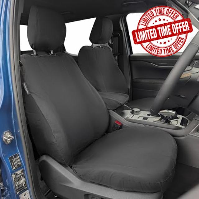 To fit: Ford Ranger Seat Covers 2022 Onwards | Custom Fit Driver & Single Passenger Seat Cover Set | Waterproof