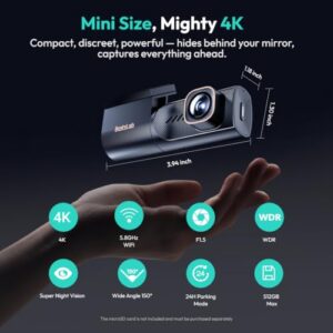 360° Rotatable Mini Car Camera with Super Capacitor