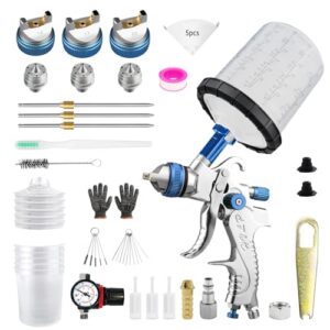Car Paint Sprayer with 3 Nozzles 1.4/1.7/2.0mm HVLP Paint Spray Gun Kit for Car Furniture Painting