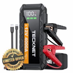 TECKNET 4000A Jump Starter for Gas/8.5L Diesel