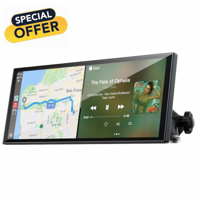 LAMTTO 9.26" Wireless CarPlay Screen for Car - Apple CarPlay & Android Auto Touchscreen