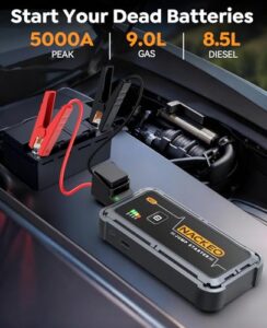 12V Car Battery Booster Jump Starter (up to 9.0L Gas or 8.5L Diesel Engine)