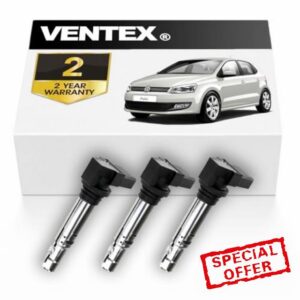 VENTEX® Ignition Coil Pack x3 VXS1716 Compatible with VW Polo Seat Ibiza 1.2 2009-2015