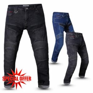 Tornado Durt Motorcycle Riding Jeans for Men | AA Rated CE Level 2 Armoured (Knee & Hip) | Reinforced Denim Biker Pants | Adjustable