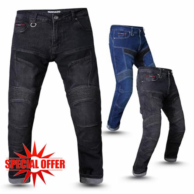 Tornado Durt Motorcycle Riding Jeans for Men | AA Rated CE Level 2 Armoured (Knee & Hip) | Reinforced Denim Biker Pants | Adjustable