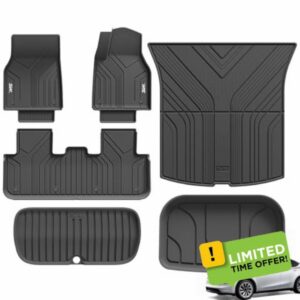 3W 6 Pcs Floor Mats and Boot Liner Fit for Tesla Model Y Juniper 2025 2026 New