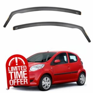ISPEED Wind Deflectors for CITROEN C1 MK1 2005-2014 5 Door Hatchback 2pc Set - Keep Your Car Ventilated In Rain - Reduce Wind Turbulence - Tinted In-Channel Type *Does Not Fit 3 Door C1*