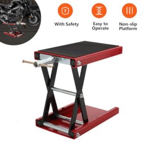 500kg Motorbike Lift Stand with Safety Lock & Wide Platform
