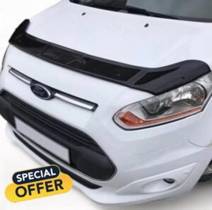 TO FIT FORD TRANSIT CONNECT GLOSS BLACK BONNET WIND STONE DEFLECTOR PROTECTOR NOT BONNET BRA 2014-2018