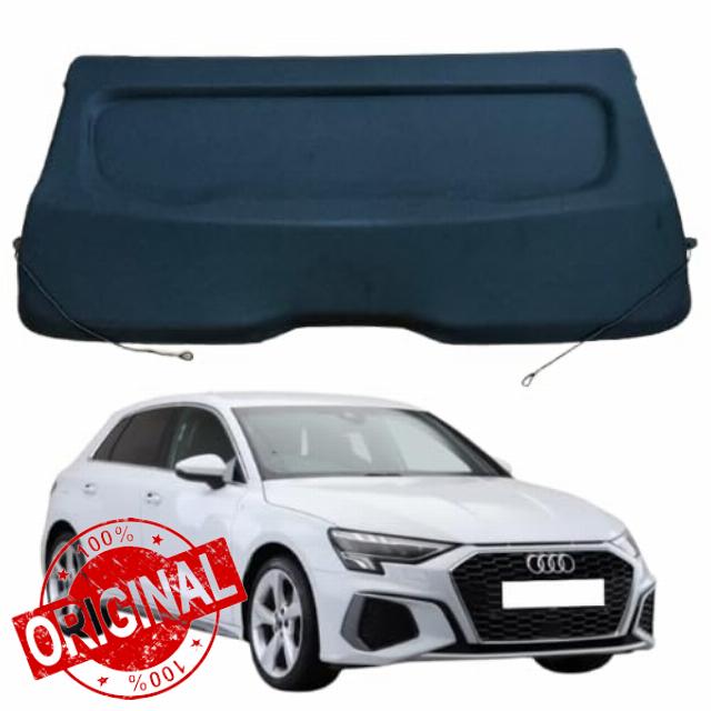 Car Parcel Shelf - Compatible with Audi A3 8Y 2021+ | Sturdy Boot Cover with Cord for Extra Storage | Space Saving Car Accessories | Black | TCC Parcel Shelf Direc