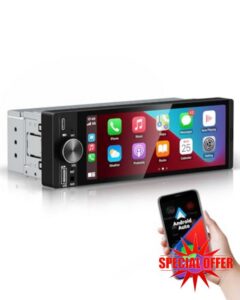 ESSGOO Single Din Car Stereo with Wireless Carplay and Android Auto