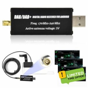 Inefala Car DAB DAB+ Digital Stereo Receiver Adapter Compatible for Most Android Car Radio with USB Digital Audio Transmission with Antenna