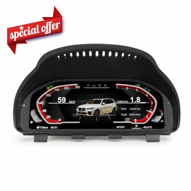 12.3 Inch LCD Display Digital Gauge Cluster for BMW 5/6/7 Series F10 F01 F06 X3 X4 X5 X6 Dashboard Player Speedometer Instrument 5 Theme Plug&Play Steering Wheel Control