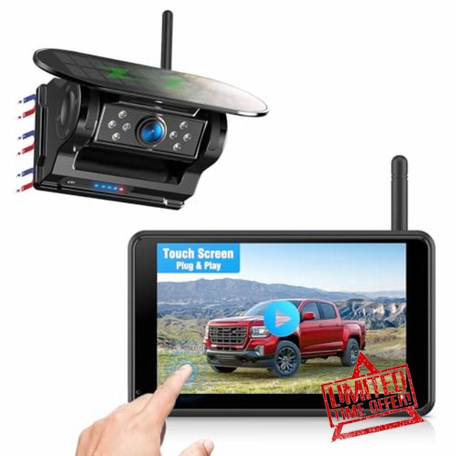 Solar Powered Wireless Reversing Camera Kit 5" 1080P Monitor