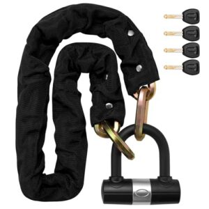 10mm Hardened Steel Anti-Theft Bike Lock with U Lock & 4 Keys