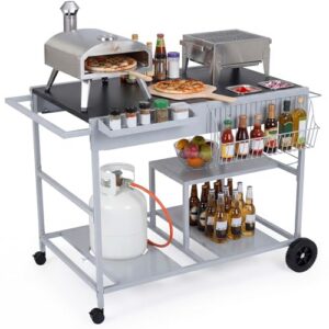 Outdoor Grill Table with Wheels
