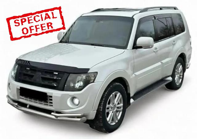 Compatible FOR MITSUBISHI PAJERO SHOGUN BLACK BONNET WIND STONE DEFLECTOR PROTECTOR NOT BONNET BRA 2007-2019