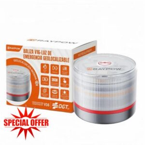 Help Flash Beacon V16 Approved DGT with Geolocation IoT Emergency Light Car Visible 1 km 360° Paid Data until 2038 Official Replacement Triangles IP54 Water and Dust Resistant (MOD-V16)