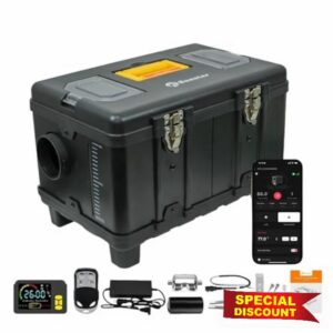 Sunster 12/24V&110-240V Portable Diesel Heater，8KW Toolbox Night Parking Heater with APP Control