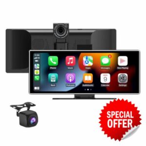 11.26" Wireless CarPlay Display with Integrated Dashcam — large in-car screen with easy installation