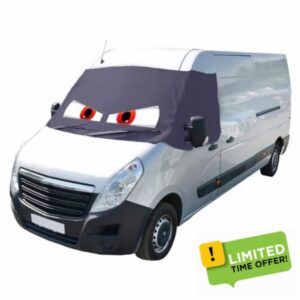 UK Custom Covers Compatible With Renault Master Screen Wrap With Eyes (2010 On) Front Windscreen Cove