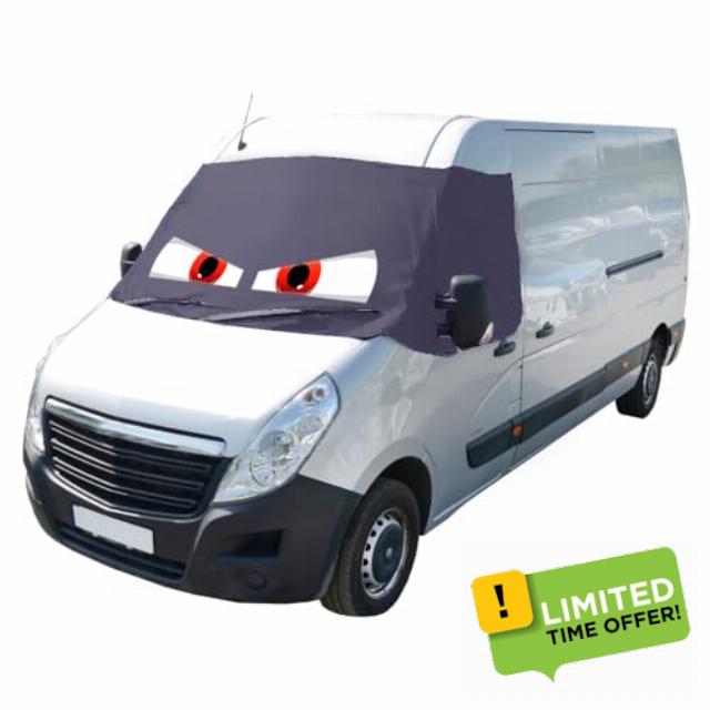 UK Custom Covers Compatible With Renault Master Screen Wrap With Eyes (2010 On) Front Windscreen Cove