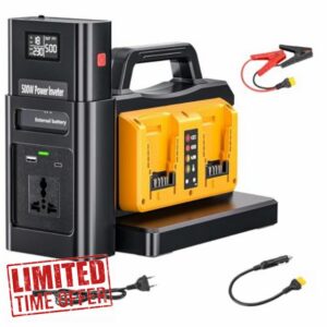 2-in-1 Portable Inverter Charger for DeWalt 18V Battery